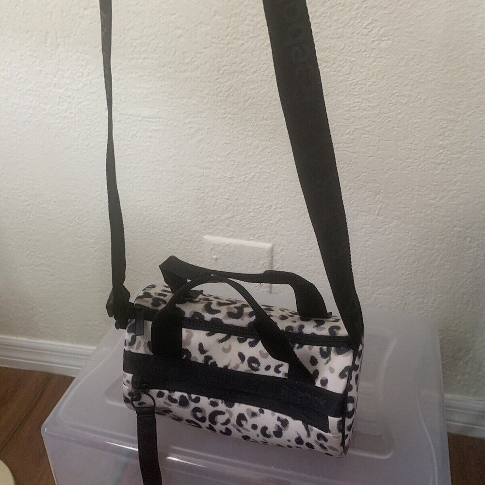 Reebok Duffle/ Cosmetic/ Luggage/ Gym Leopard Print Bag With Adjustable Strap